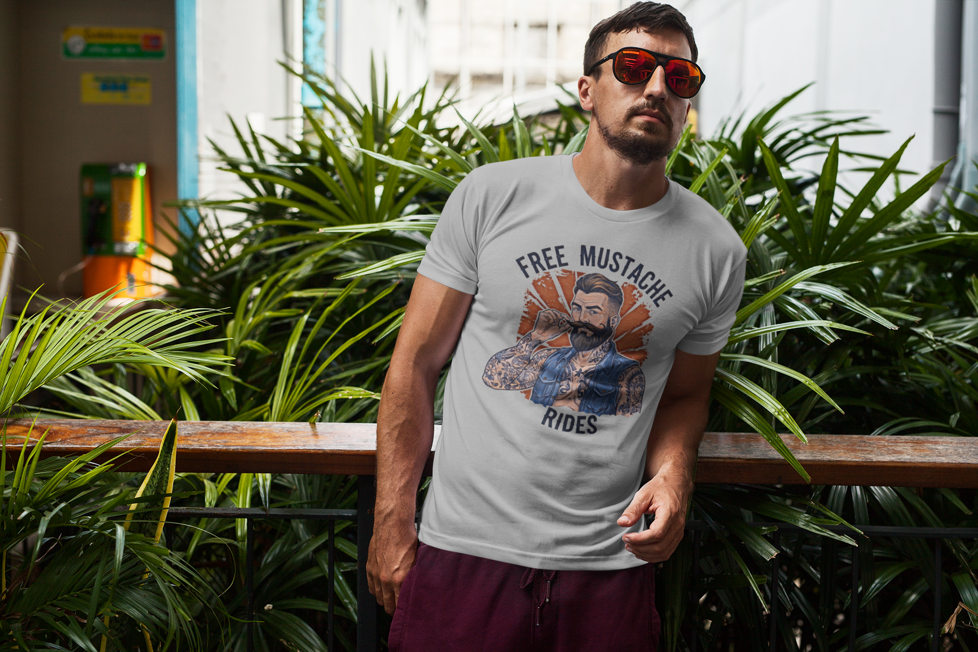 Free Mustache Rides Graphic Tee